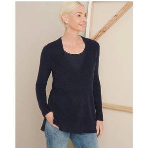 Chicos Herringbone V-Neck Sweater Tunic
